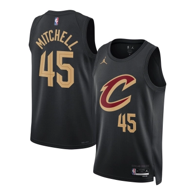 Unisex Cleveland Cavaliers Donovan Mitchell Black Swingman Jersey - Statement Edition 01