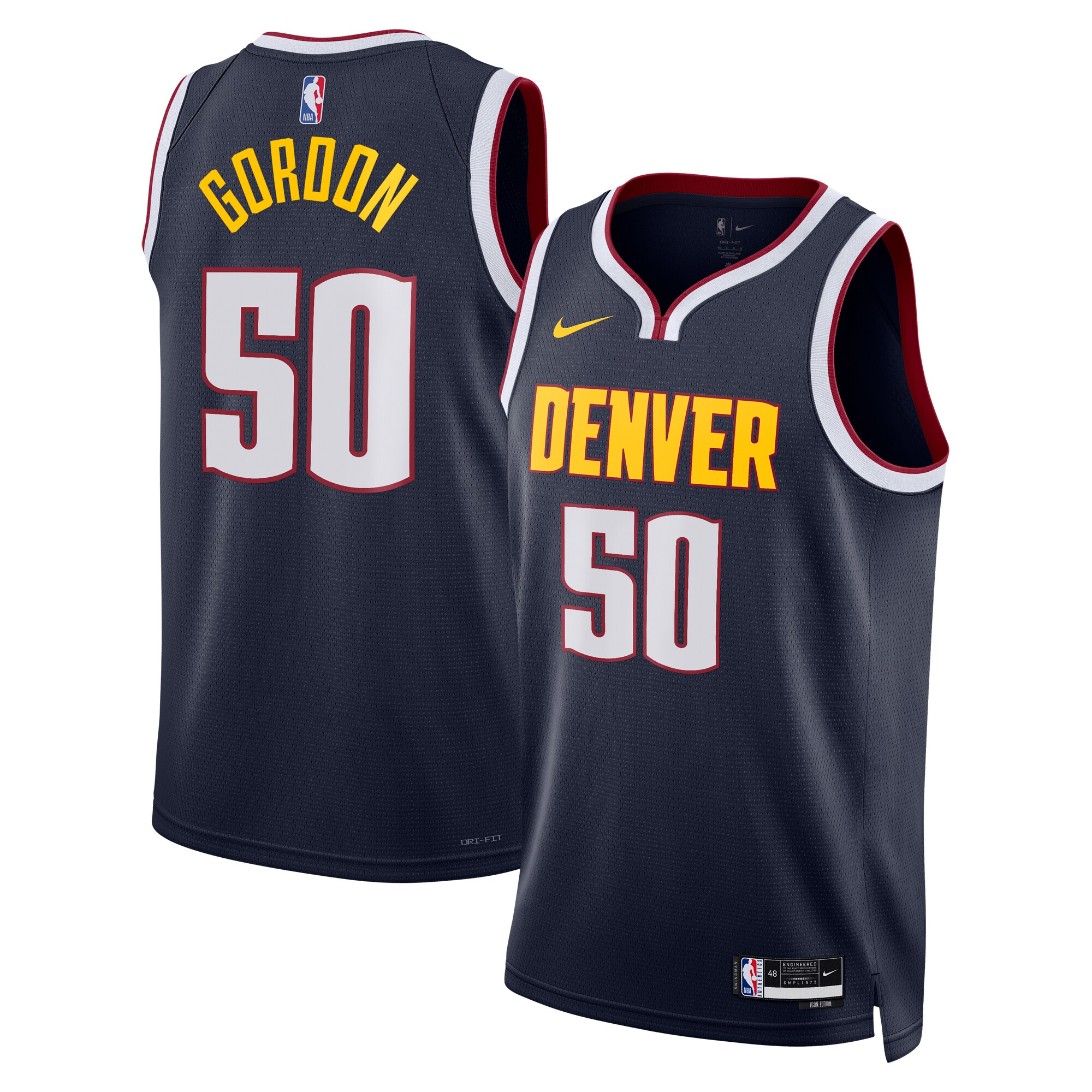Unisex Denver Nuggets Aaron Gordon Navy Swingman Replica Jersey - Icon Edition