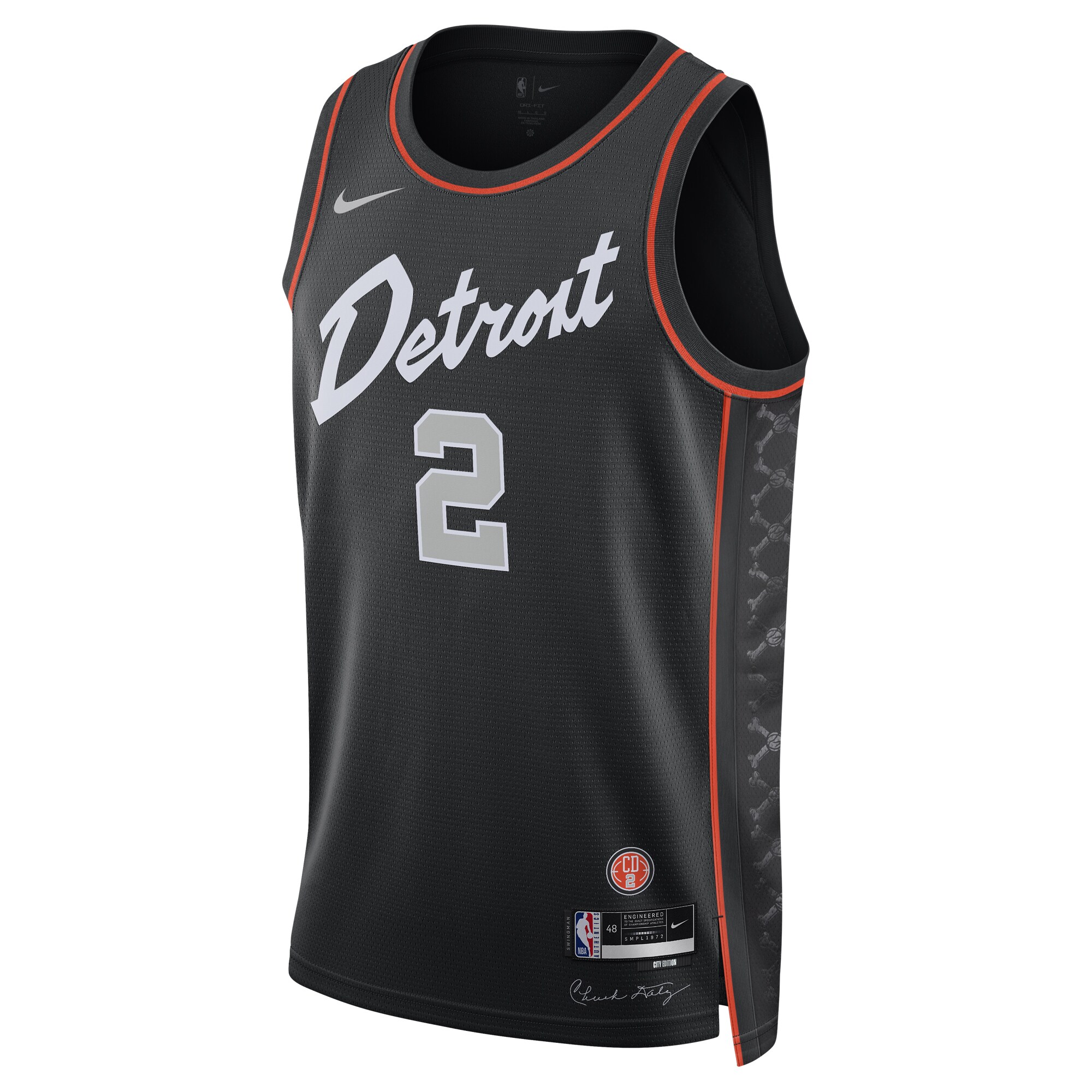 Unisex Detroit Pistons Cade Cunningham Black 2023/24 Swingman Jersey - City Edition