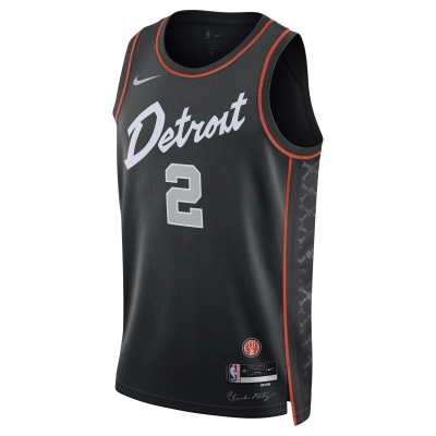 Unisex Detroit Pistons Cade Cunningham Black 2023/24 Swingman Jersey - City Edition 02