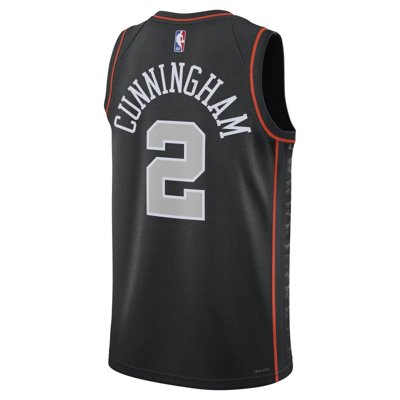 Unisex Detroit Pistons Cade Cunningham Black 2023/24 Swingman Jersey - City Edition
