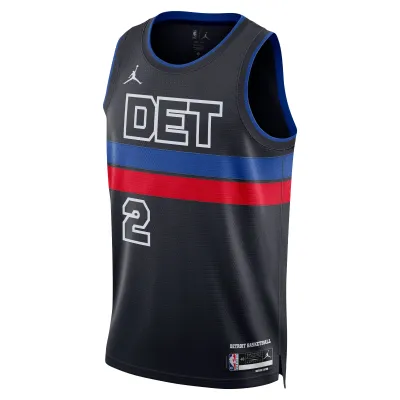 Unisex Detroit Pistons Cade Cunningham Black Swingman Jersey - Statement Edition 02