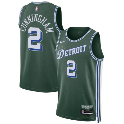 Unisex Detroit Pistons Cade Cunningham Green 2022/23 Swingman Jersey - City Edition 01