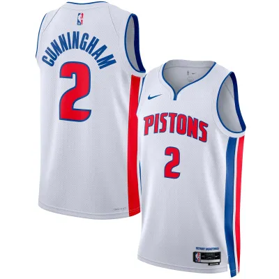 Unisex Detroit Pistons Cade Cunningham White Swingman Jersey - Association Edition 01