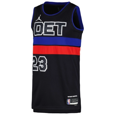 Unisex Detroit Pistons Jaden Ivey Black Swingman Jersey - Statement Edition 02