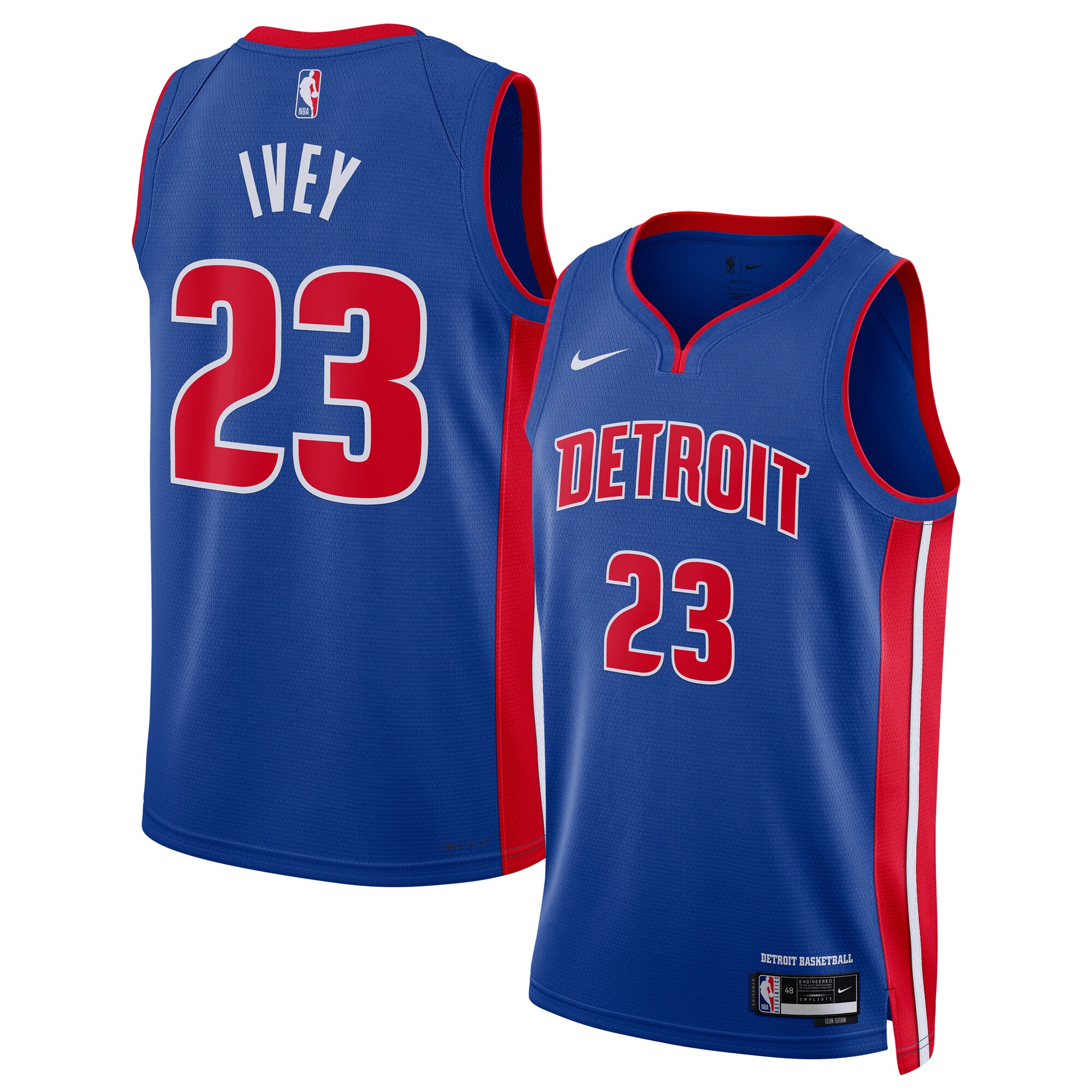 Unisex Detroit Pistons Jaden Ivey Blue 2022 NBA Draft First Round Pick Swingman Jersey - Icon Edition