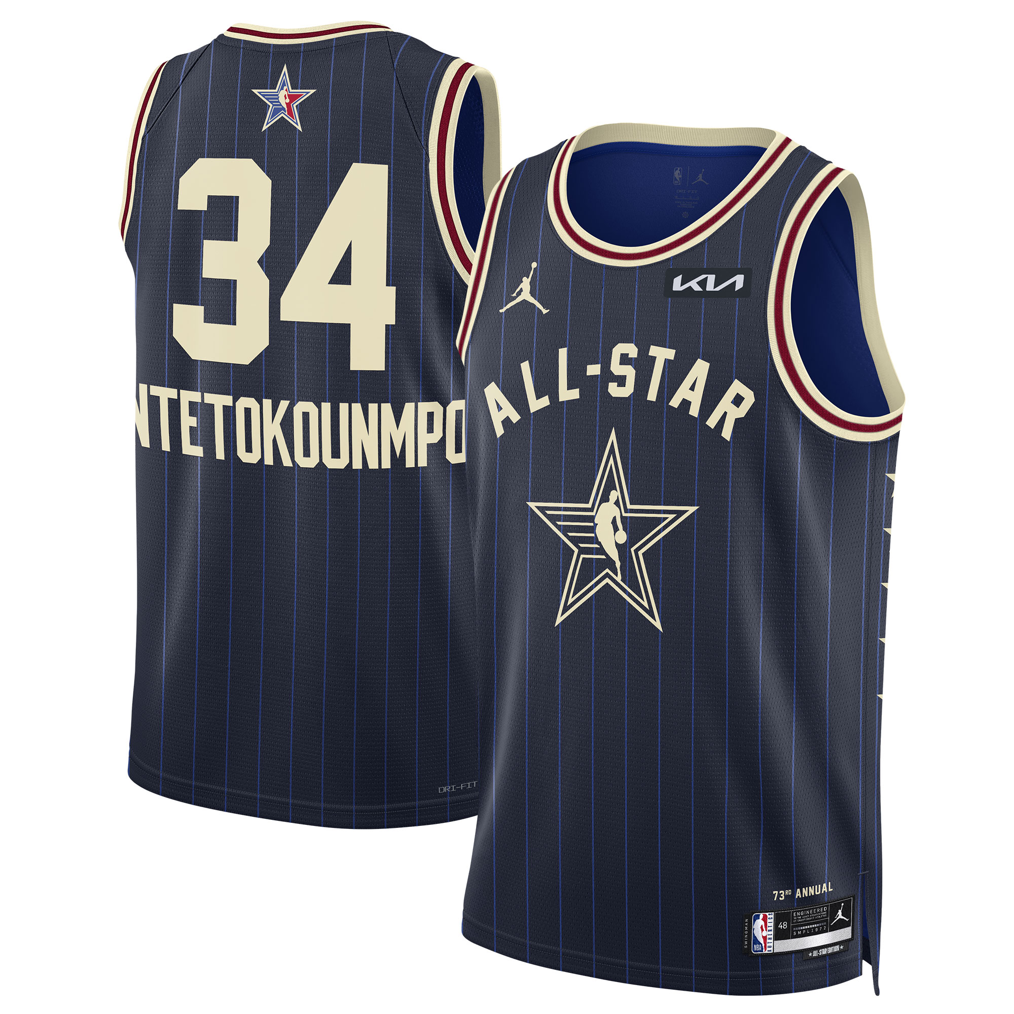 Unisex Giannis Antetokounmpo Navy 2024 NBA All-Star Game Swingman Jersey