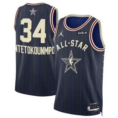 Unisex Giannis Antetokounmpo Navy 2024 NBA All-Star Game Swingman Jersey 01