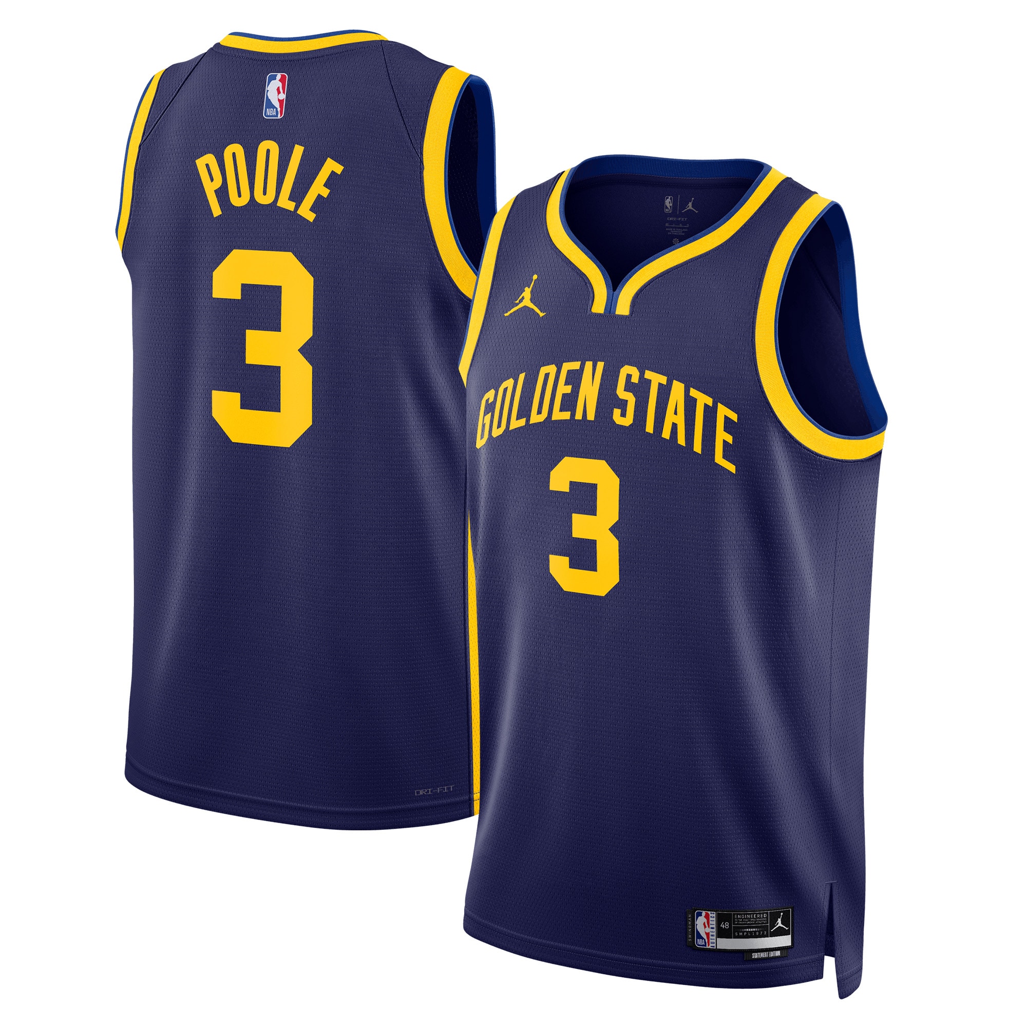Unisex Golden State Warriors Jordan Poole Navy Swingman Jersey - Statement Edition
