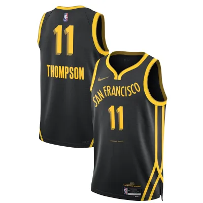 Unisex Golden State Warriors Klay Thompson Black 2023/24 Swingman Jersey - City Edition 01