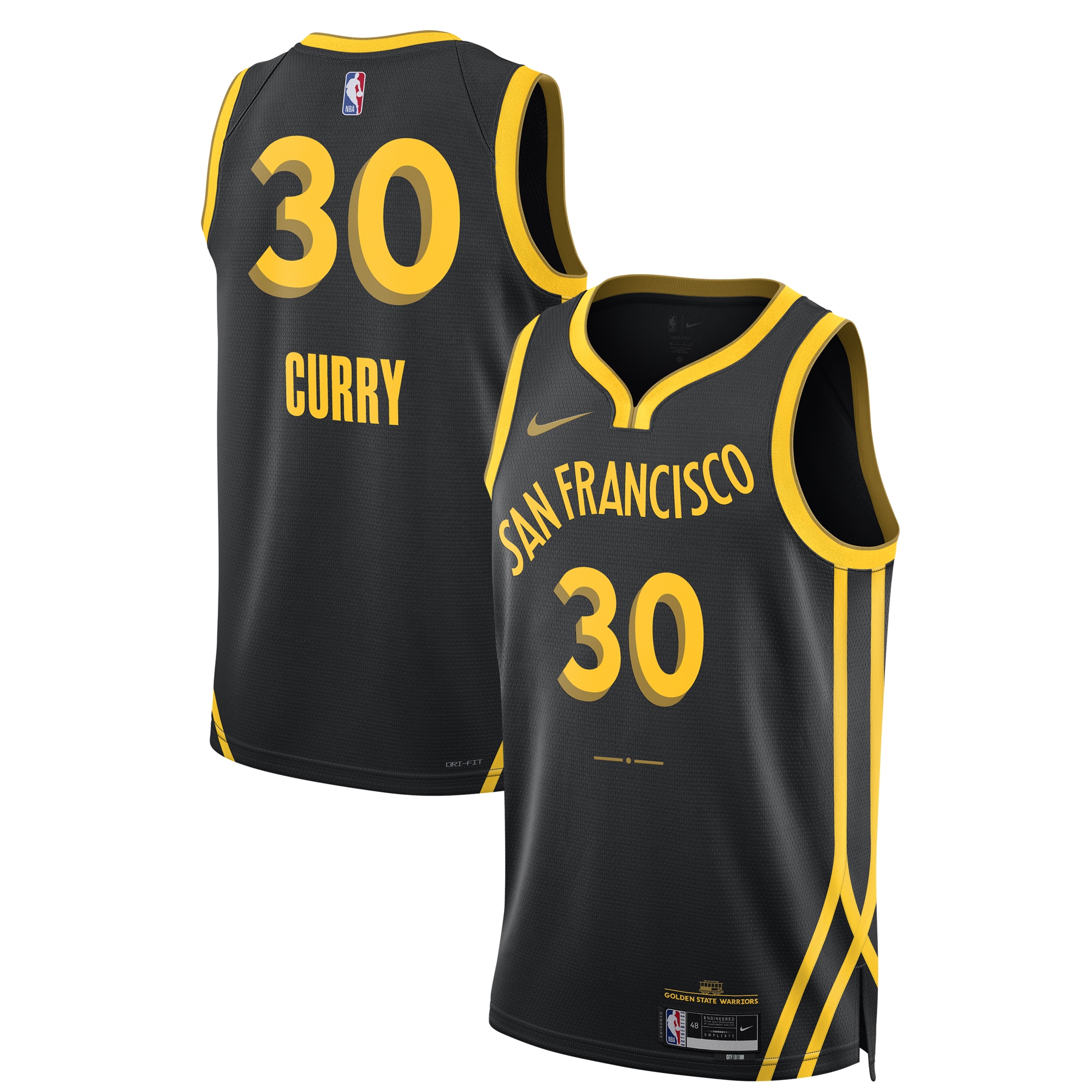 Unisex Golden State Warriors Stephen Curry Black 2023/24 Swingman Jersey - City Edition