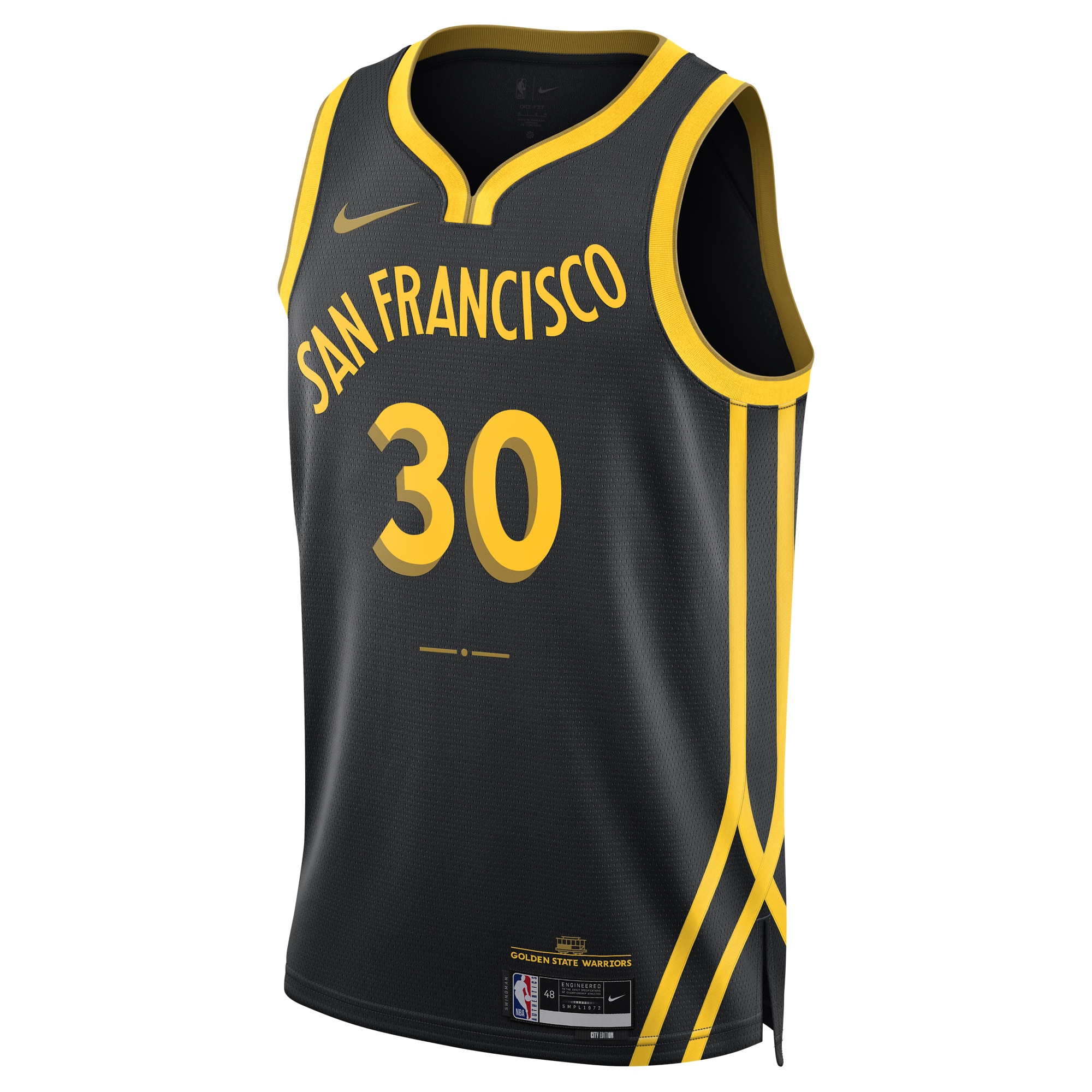 Unisex Golden State Warriors Stephen Curry Black 2023/24 Swingman Jersey - City Edition