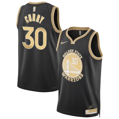 Unisex Golden State Warriors Stephen Curry Black Select Series Swingman Jersey 01