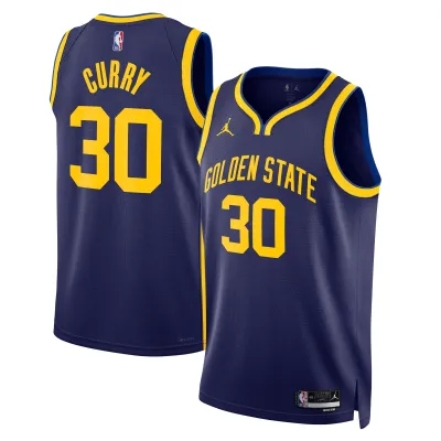 Unisex Golden State Warriors Stephen Curry Navy Swingman Jersey - Statement Edition 01