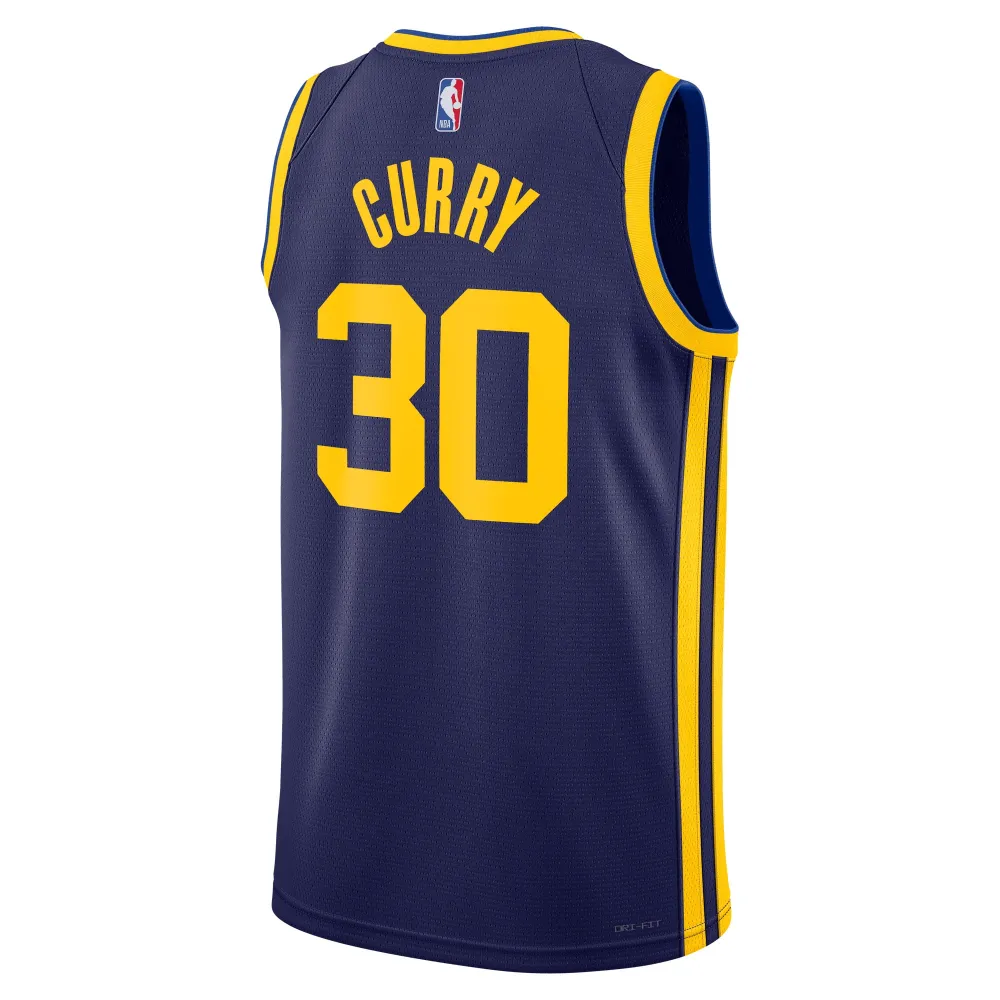 Unisex Golden State Warriors Stephen Curry Navy Swingman Jersey - Statement Edition