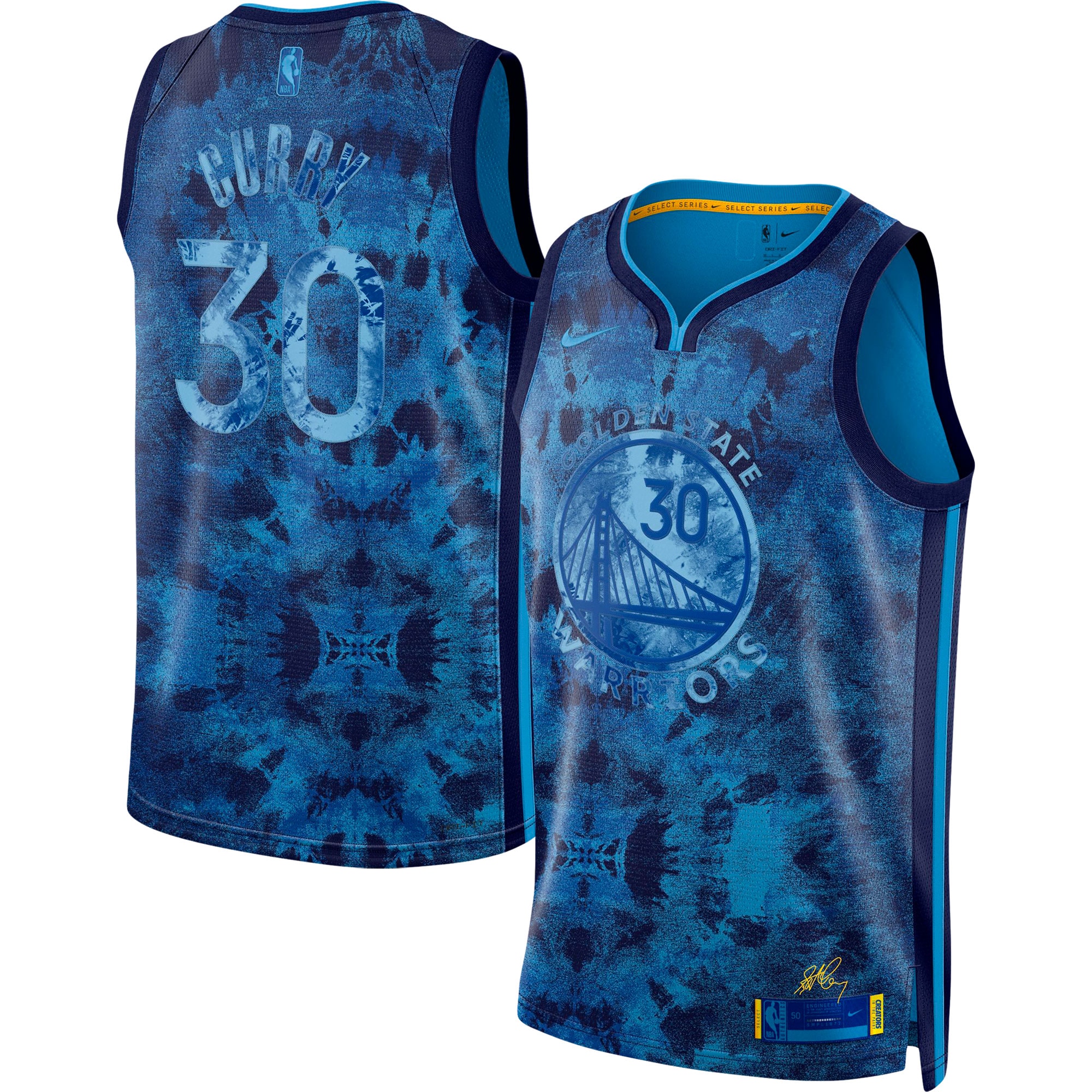 Unisex Golden State Warriors Stephen Curry Royal Select Series Swingman Jersey