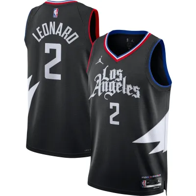 Unisex LA Clippers Kawhi Leonard Black Swingman Jersey - Statement Edition 01