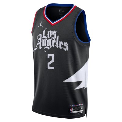 Unisex LA Clippers Kawhi Leonard Black Swingman Jersey - Statement Edition 02