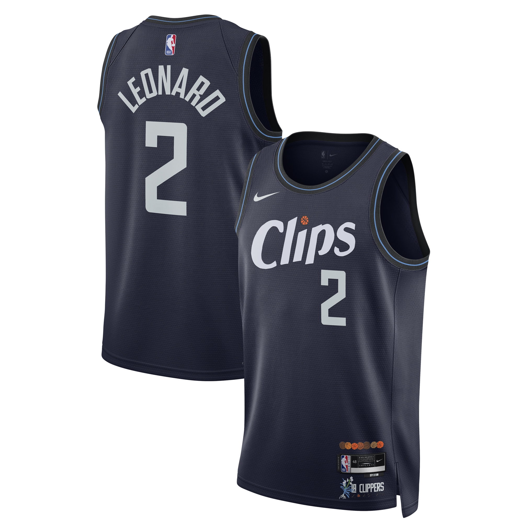 Unisex LA Clippers Kawhi Leonard Navy 2023/24 Swingman Jersey - City Edition