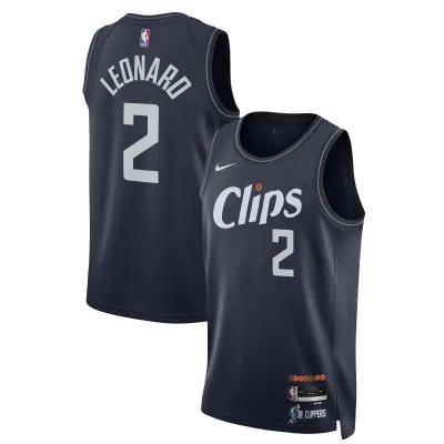 Unisex LA Clippers Kawhi Leonard Navy 2023/24 Swingman Jersey - City Edition 01