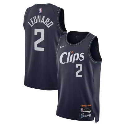 Unisex LA Clippers Kawhi Leonard Navy 2023/24 Swingman Jersey - City Edition 01