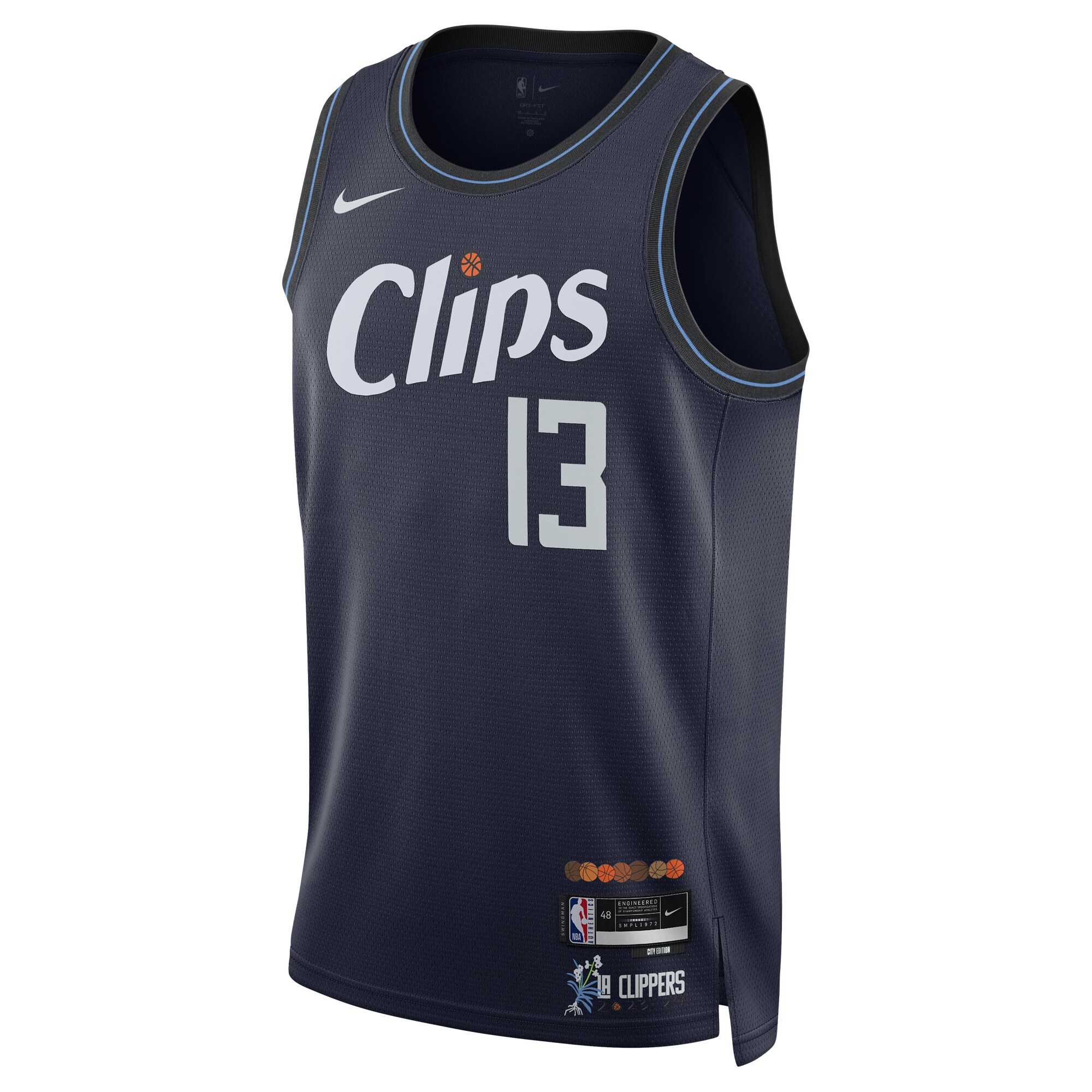 Unisex LA Clippers Paul George Navy 2023/24 Swingman Jersey - City Edition