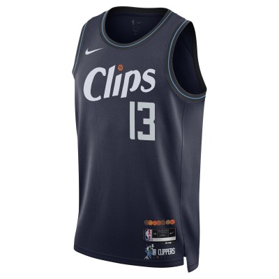 Unisex LA Clippers Paul George Navy 2023/24 Swingman Jersey - City Edition 02