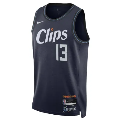 Unisex LA Clippers Paul George Navy 2023/24 Swingman Jersey - City Edition 02