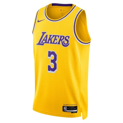 Unisex Los Angeles Lakers Anthony Davis Gold Swingman Jersey - Icon Edition 02