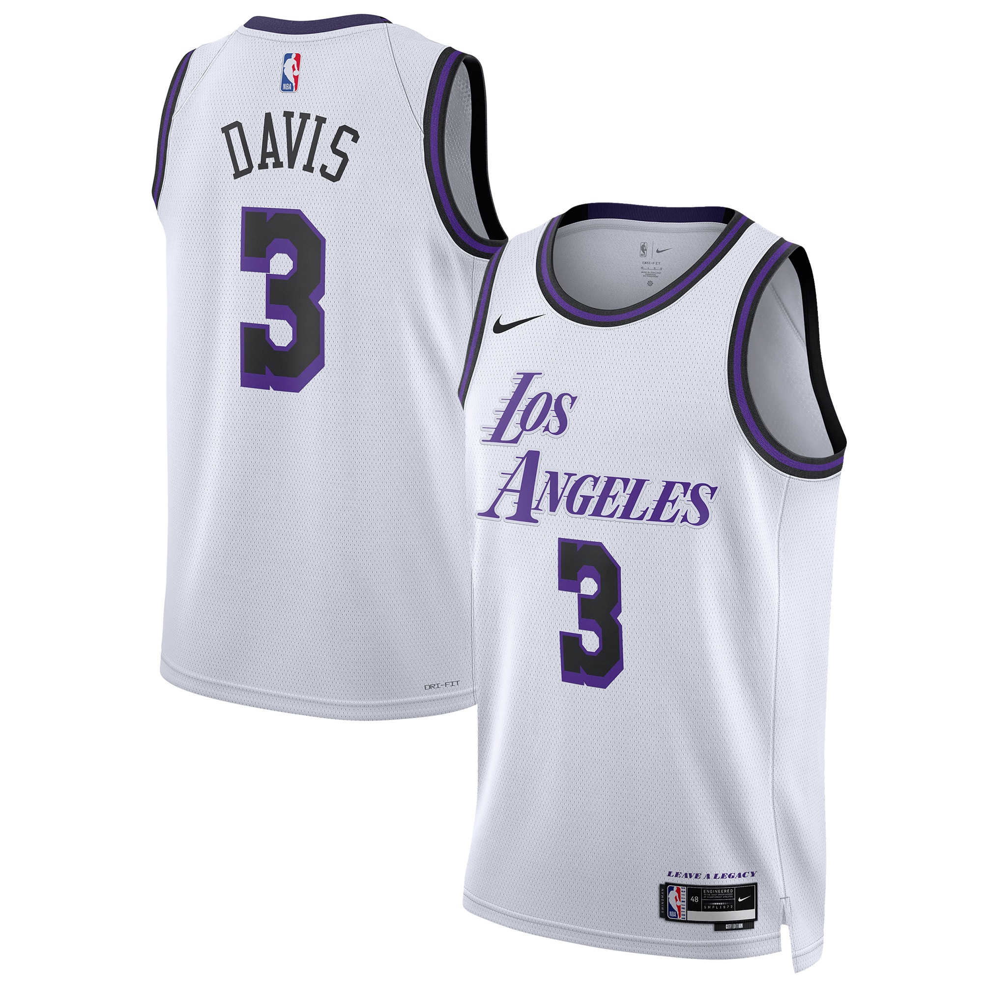 Unisex Los Angeles Lakers Anthony Davis White 2022/23 Swingman Jersey - City Edition