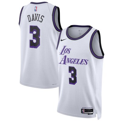 Unisex Los Angeles Lakers Anthony Davis White 2022/23 Swingman Jersey - City Edition 01