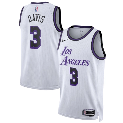 Unisex Los Angeles Lakers Anthony Davis White 2022/23 Swingman Jersey - City Edition 01