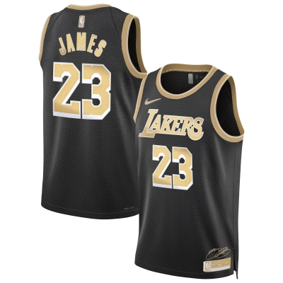 Unisex Los Angeles Lakers LeBron James Black Select Series Swingman Jersey 01