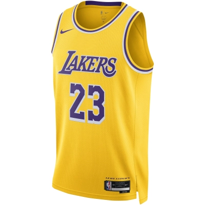 Unisex Los Angeles Lakers LeBron James Gold Swingman Jersey - Icon Edition 02