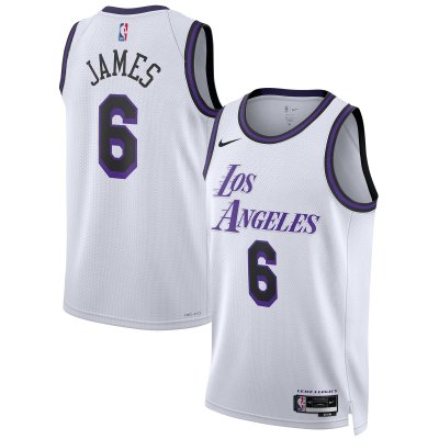 Unisex Los Angeles Lakers LeBron James White 2022/23 Swingman Jersey - City Edition 01