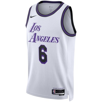 Unisex Los Angeles Lakers LeBron James White 2022/23 Swingman Jersey - City Edition 02