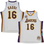 Unisex Los Angeles Lakers Pau Gasol White Hall of Fame Class of 2023 Throwback Swingman Jersey