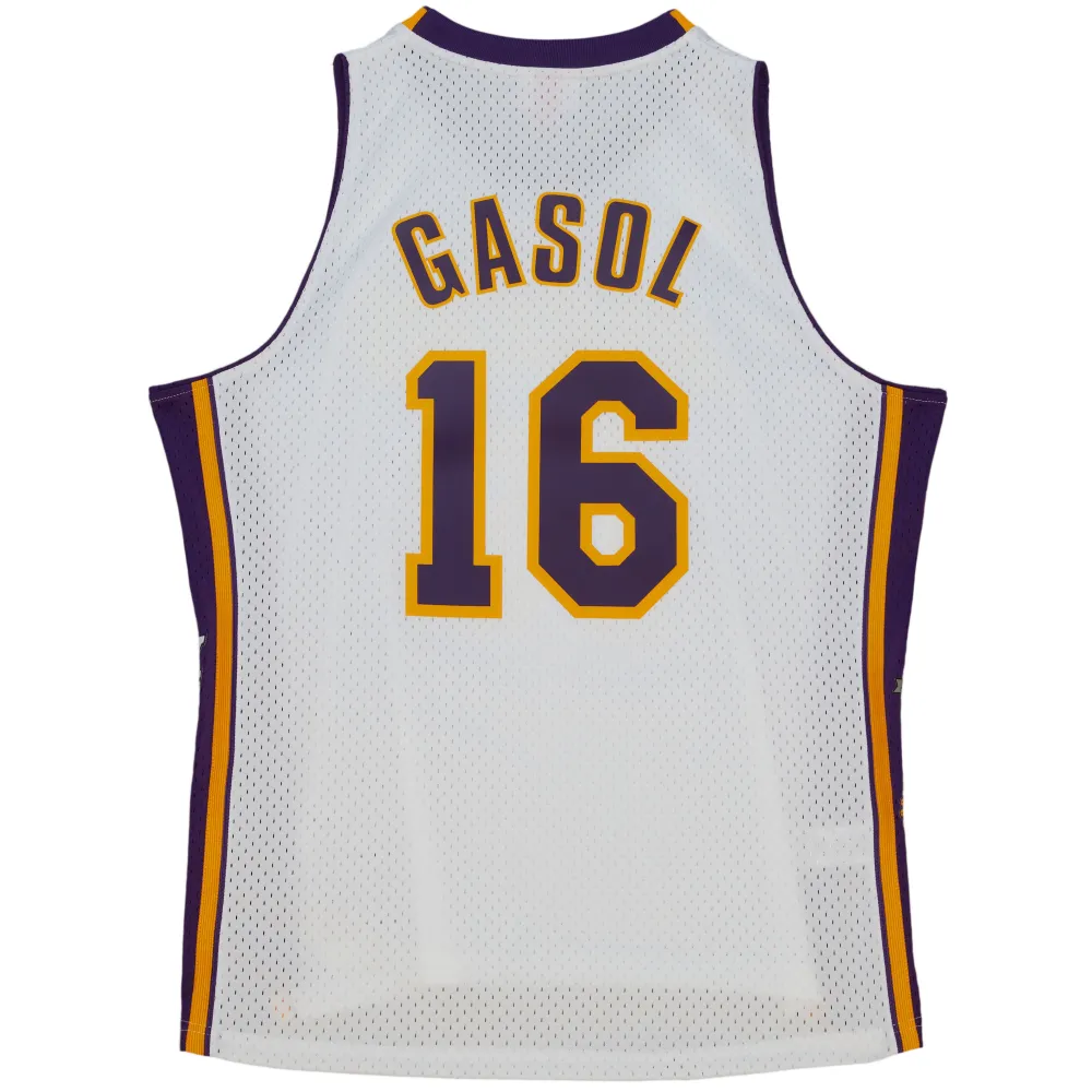 Unisex Los Angeles Lakers Pau Gasol White Hall of Fame Class of 2023 Throwback Swingman Jersey