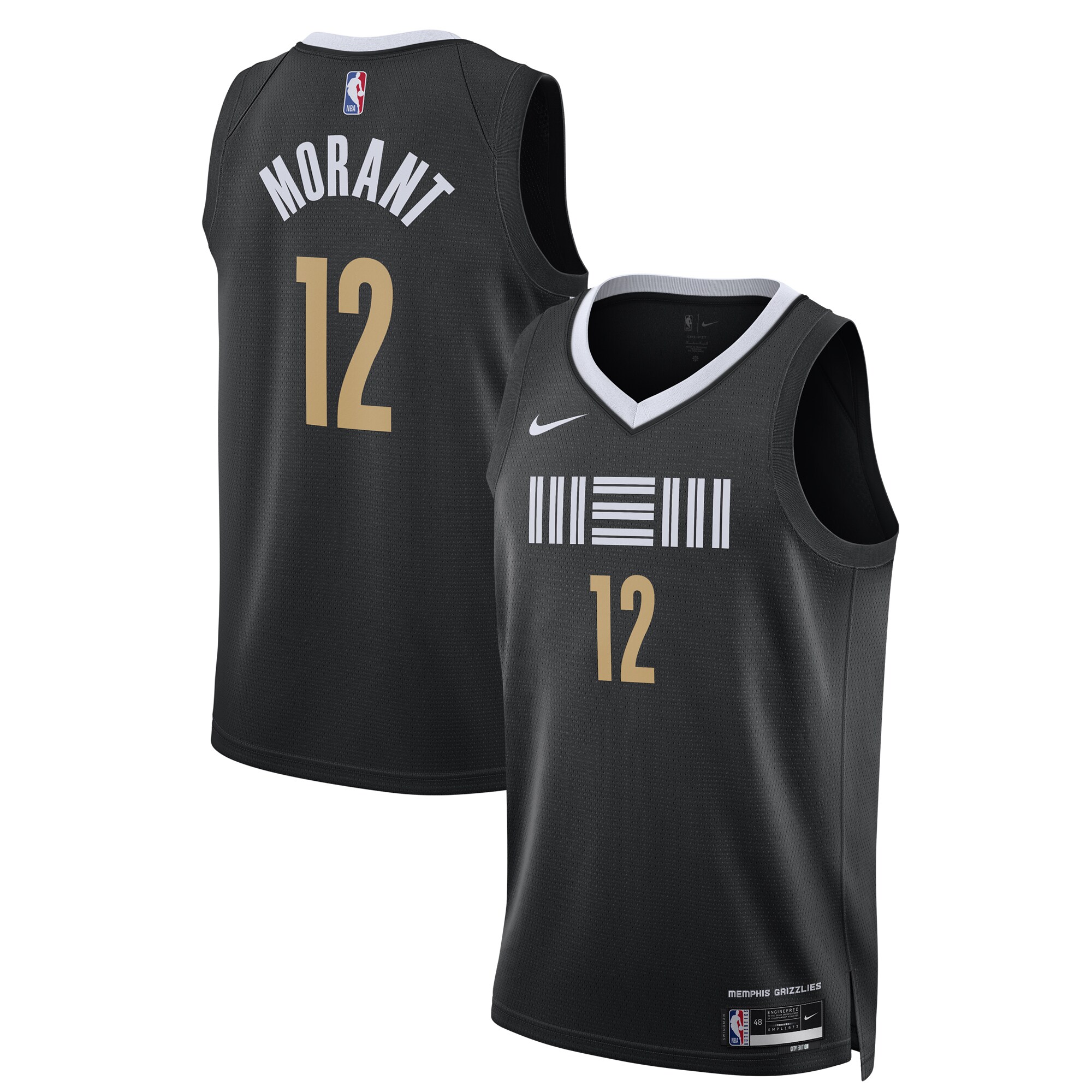 Unisex Memphis Grizzlies Ja Morant Black 2023/24 Swingman Jersey - City Edition