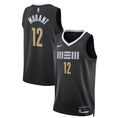 Unisex Memphis Grizzlies Ja Morant Black 2023/24 Swingman Jersey - City Edition 01