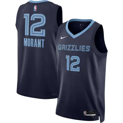 Unisex Memphis Grizzlies Ja Morant Navy Swingman Jersey - Icon Edition 01