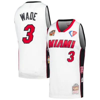 Unisex Miami Heat Dwyane Wade White Hall of Fame Class of 2023 Throwback Swingman Jersey 01