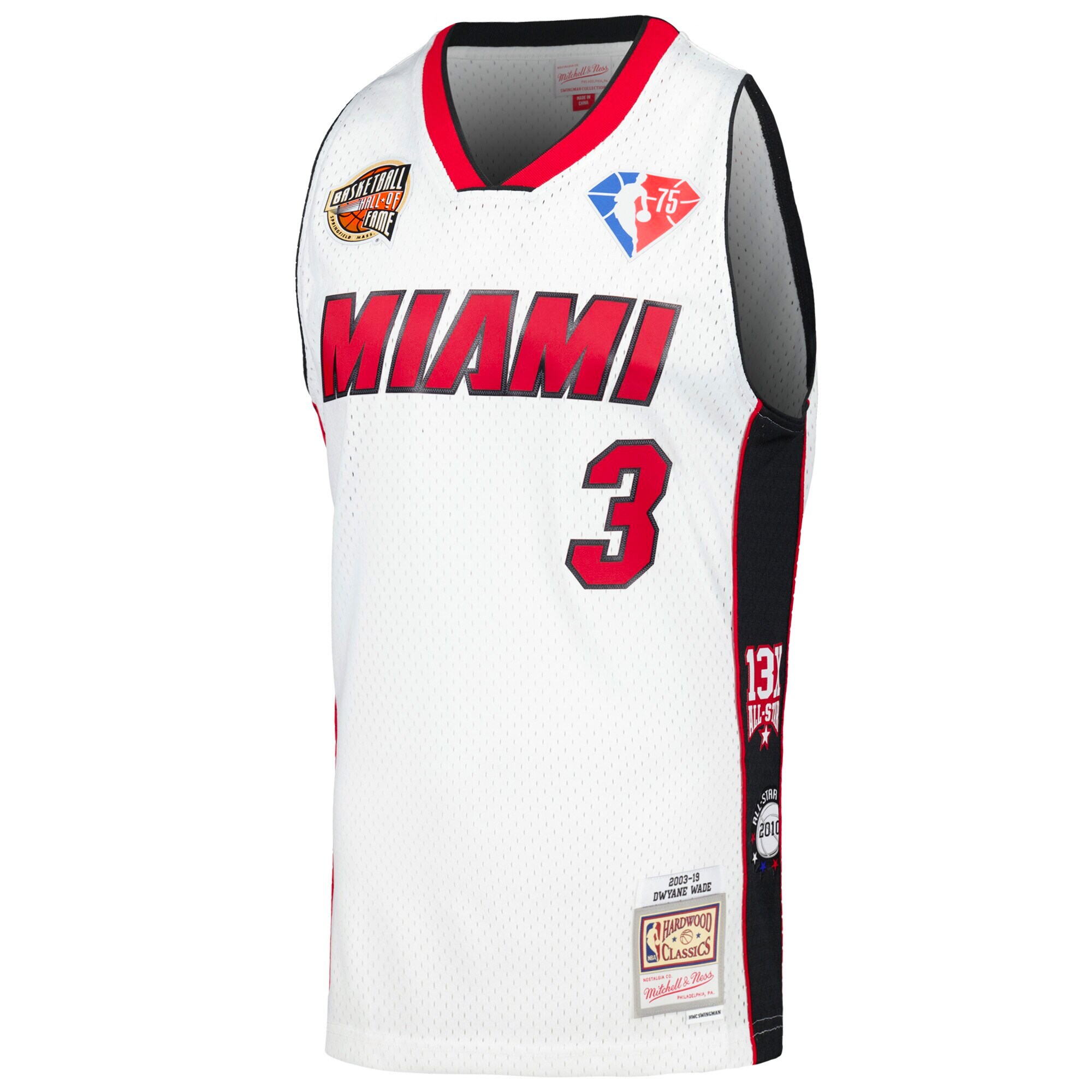 Unisex Miami Heat Dwyane Wade White Hall of Fame Class of 2023 Throwback Swingman Jersey