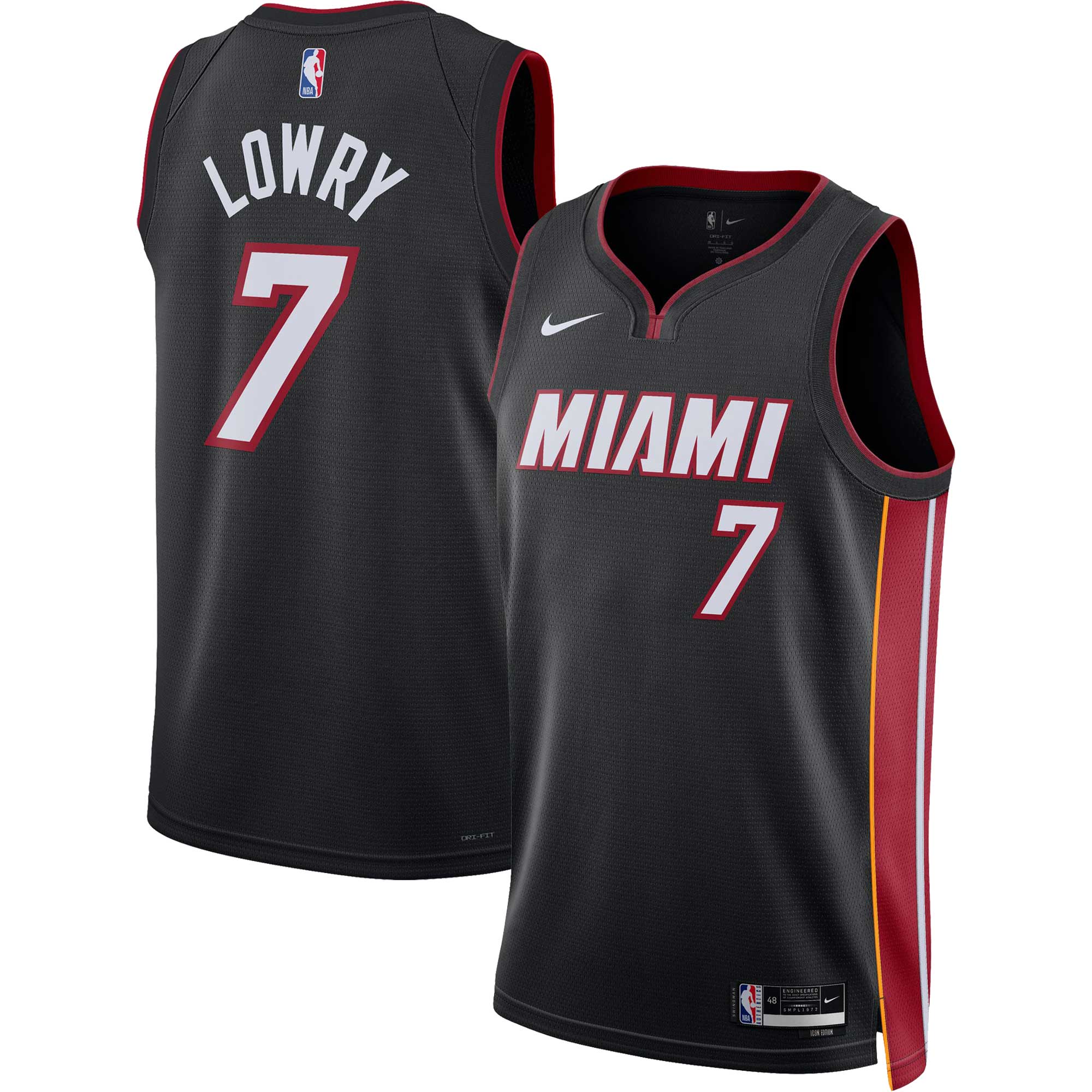 Unisex Miami Heat Kyle Lowry Black Swingman Jersey - Icon Edition