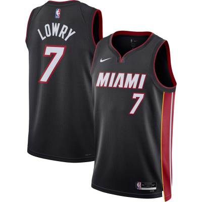 Unisex Miami Heat Kyle Lowry Black Swingman Jersey - Icon Edition 01
