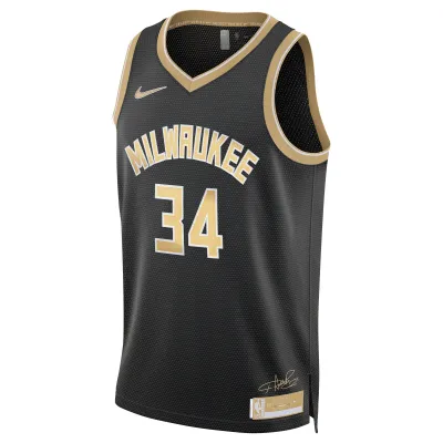 Unisex Milwaukee Bucks Giannis Antetokounmpo Black Select Series Swingman Jersey 02