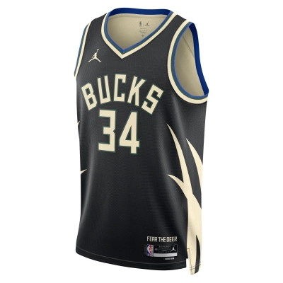 Unisex Milwaukee Bucks Giannis Antetokounmpo Black Swingman Jersey - Statement Edition 02