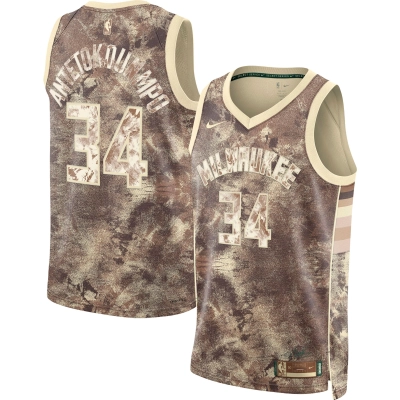 Unisex Milwaukee Bucks Giannis Antetokounmpo Brown Select Series Swingman Jersey 01