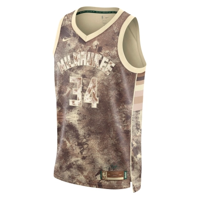 Unisex Milwaukee Bucks Giannis Antetokounmpo Brown Select Series Swingman Jersey 02