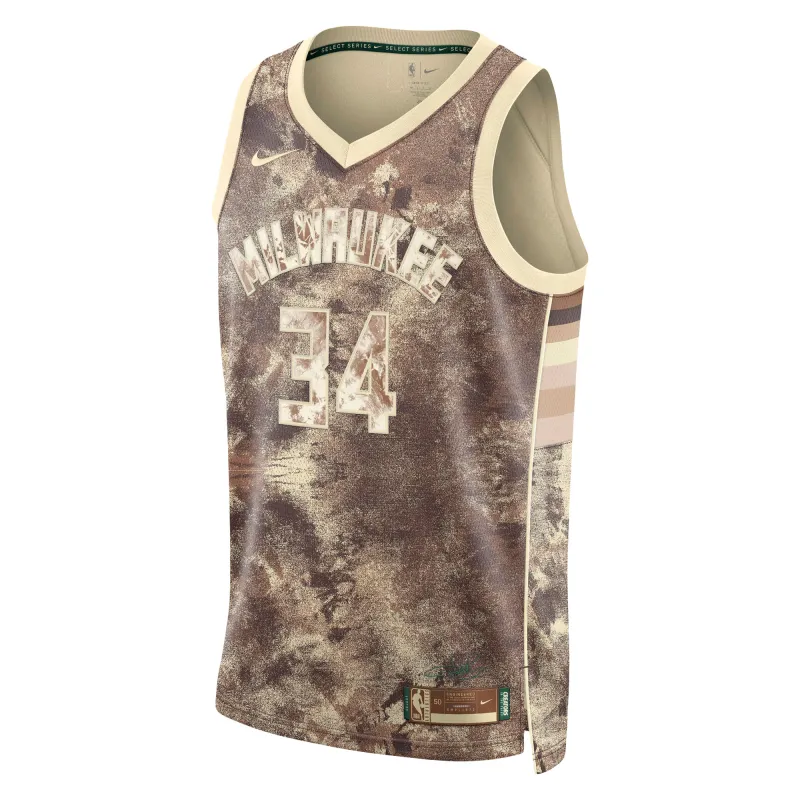 Unisex Milwaukee Bucks Giannis Antetokounmpo Brown Select Series Swingman Jersey